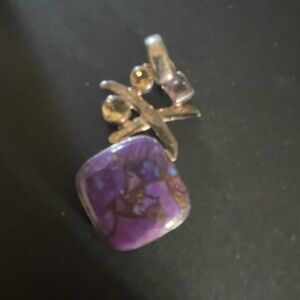 Purple and silver pendant